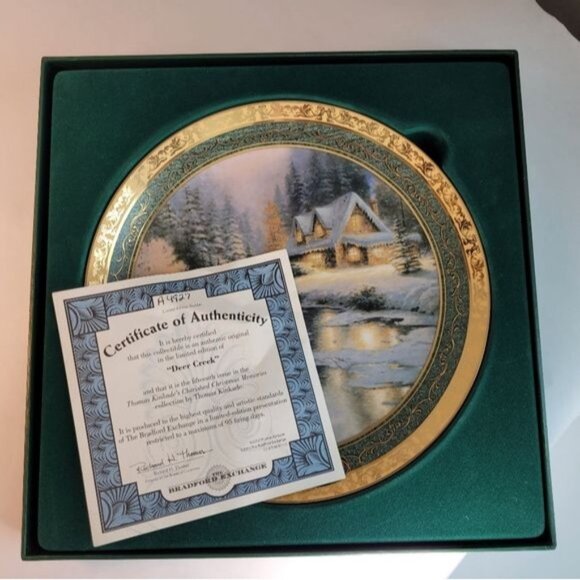 2013 Thomas Kinkade Deer Creek Cottage Collector Plate Limited Edition Porcelain - Picture 6 of 14